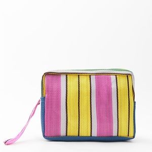 ZARA STRIPED COSMETICS BAG